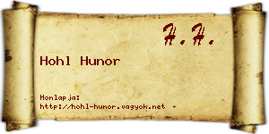 Hohl Hunor névjegykártya